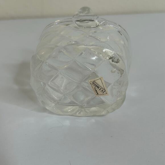 Vintage Midwest Importers Glass Mini Braided Design Basket Toothpick Holder - Picture 7 of 8